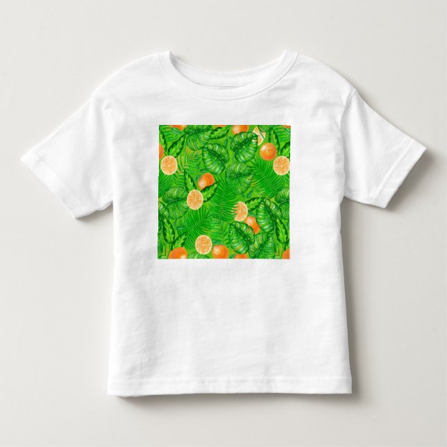 Oranges and tropical leaves toddler t-shirt (Front)
