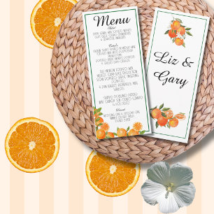 Oranges Botanical Elegant Botanical Boho Menu