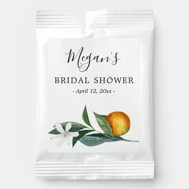 Oranges Bridal  Shower favors Hot Chocolate Drink Mix (Front)