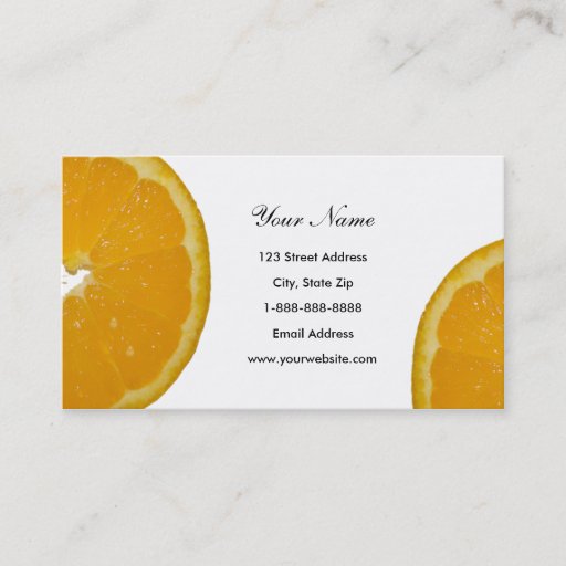 Customizable Oranges Business Cards
