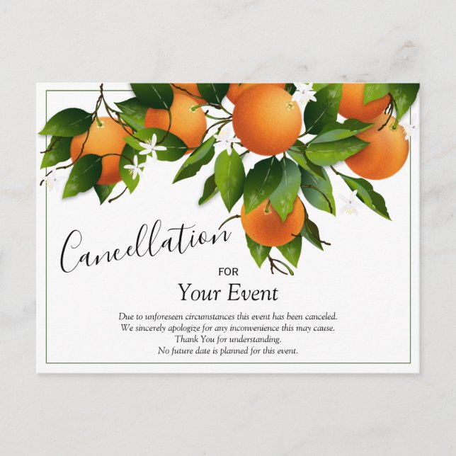 Oranges Cancellation Postcard (Front)