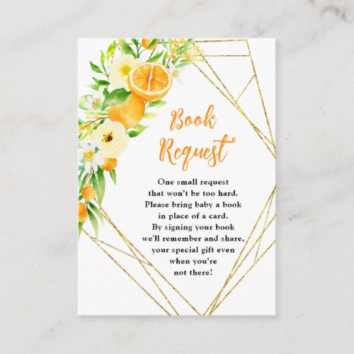 Oranges Citrus Baby Shower Book Request