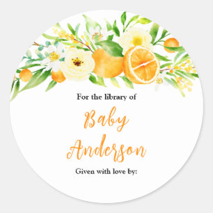 Oranges Citrus Baby Shower Bookplate
