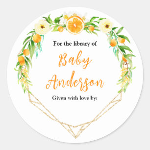 Oranges Citrus Baby Shower Bookplate