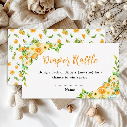 Oranges Citrus Baby Shower Diaper Raffle Enclosure Card