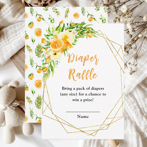 Oranges Citrus Baby Shower Diaper Raffle Enclosure Card