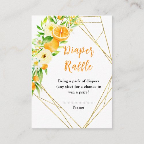 Oranges Citrus Baby Shower Diaper Raffle