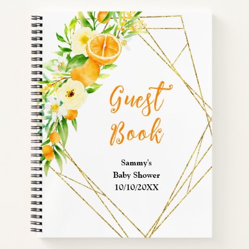 Oranges Citrus Baby Shower Guest Book