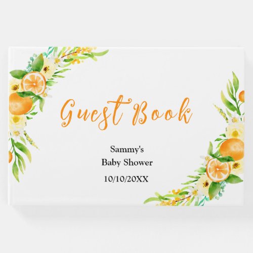 Oranges Citrus Baby Shower Guest Book