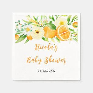 Oranges Citrus Baby Shower Napkins