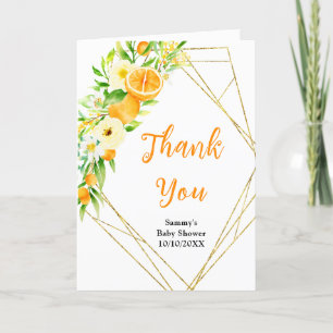 Oranges Citrus Baby Shower Thank You Card