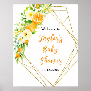 Oranges Citrus Baby Shower Welcome Sign