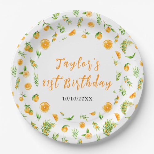 Oranges Citrus Birthday Party Paper Plates