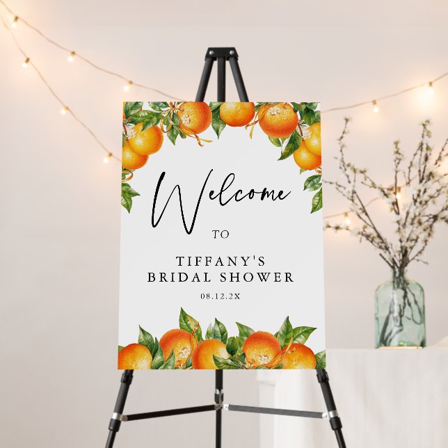 Oranges Citrus Bridal Shower Welcome Sign (In Situ (Stand))