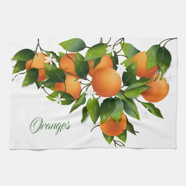 Oranges Citrus Fruit Botanical Kitchen Towel (Horizontal)