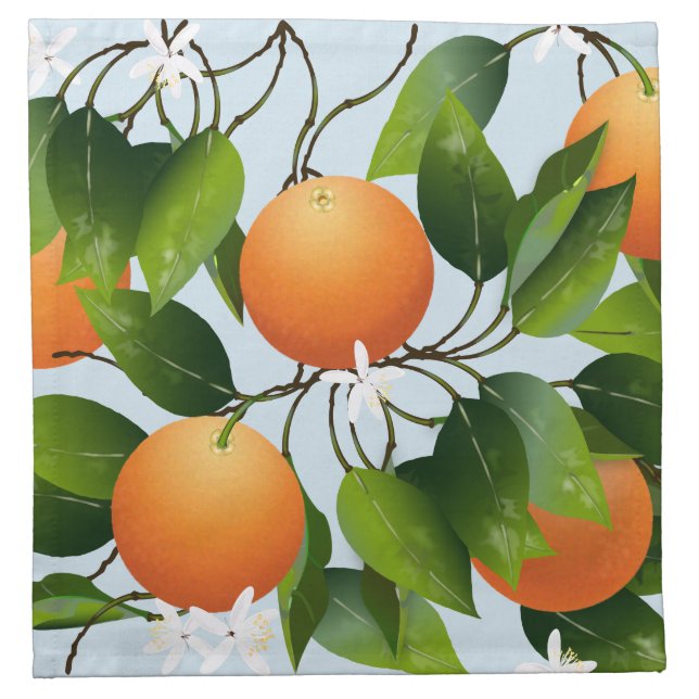 Oranges Citrus Fruit Cocktail Party Cloth Napkin (Front)