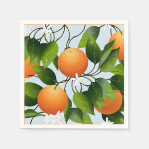 Oranges Citrus Fruit Cocktail Party Napkins