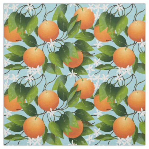 Oranges Citrus Fruit Floral Fabric