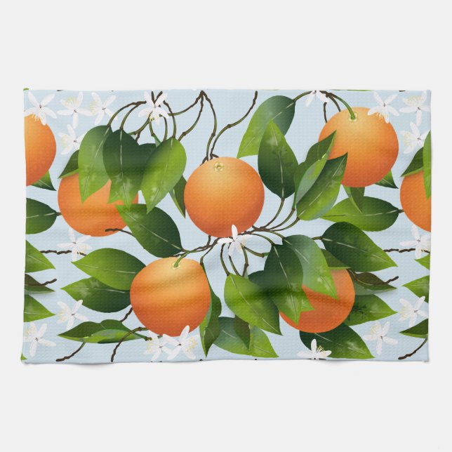 Oranges Citrus Fruit Floral Kitchen Towel (Horizontal)