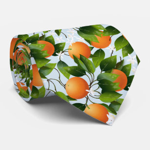 Oranges Citrus Fruit Floral Neck Tie