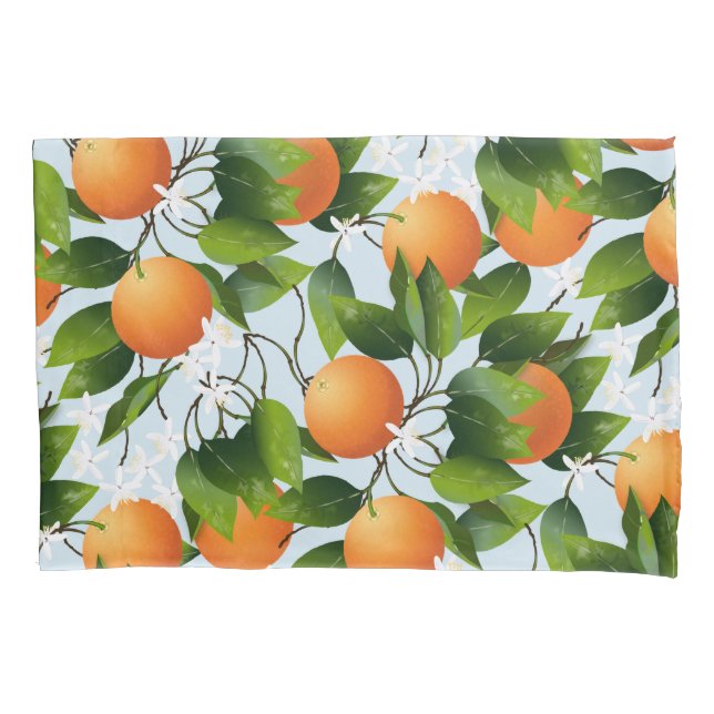 Oranges Citrus Fruit Floral Pillow Case (Front)