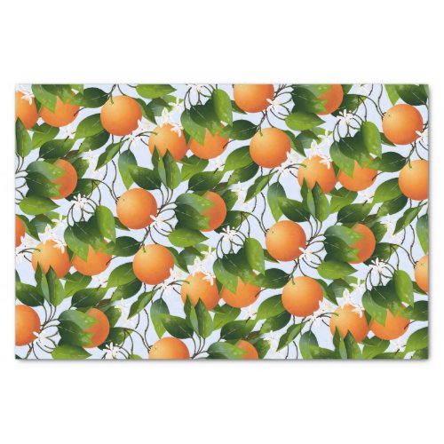 Oranges Citrus Fruit Floral Tissue Paper