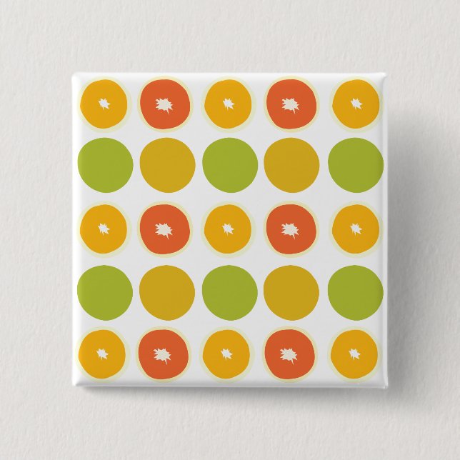 Oranges Citrus Fruits Food Pattern     Button (Front)