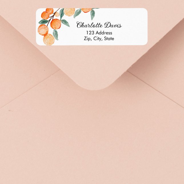 Oranges citrus script return address  label (Creator Uploaded)