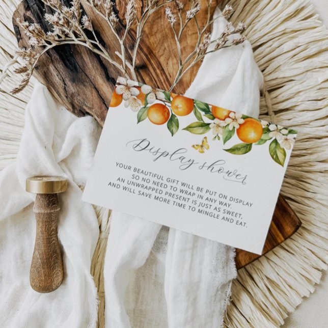 Oranges Citrus Summer Display Shower Baby Shower Enclosure Card (Creator Uploaded)