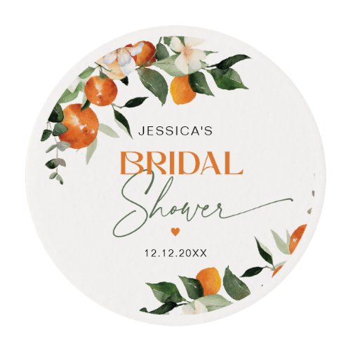 Oranges citrus theme bridal shower edible frosting rounds