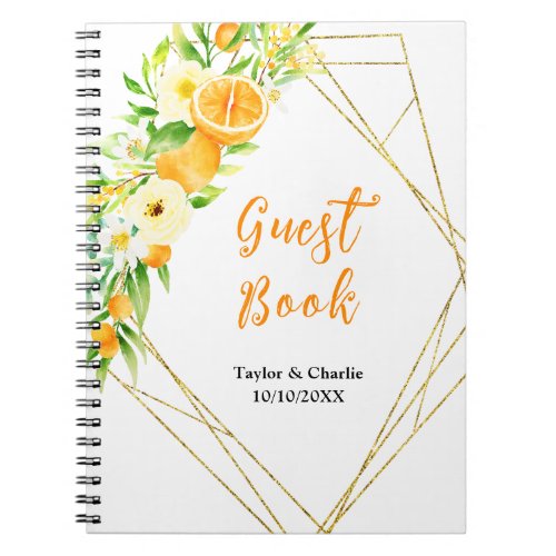 Oranges Citrus Wedding Guest Book