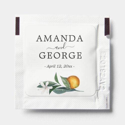 Oranges citrus Wedding personalized Hand Sanitizer Packet