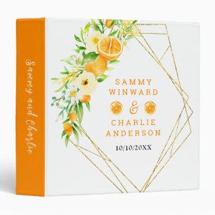 Oranges Citrus Wedding Photo Album 3 Ring Binder
