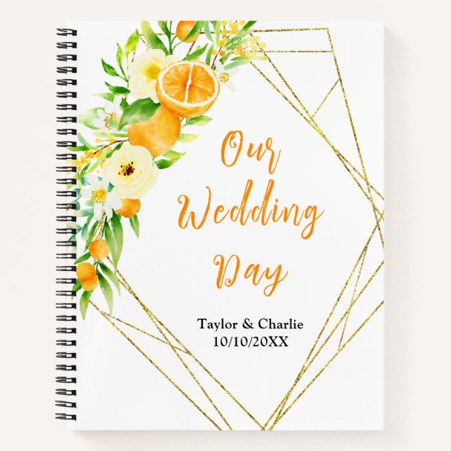 Oranges Citrus Wedding Planner Notebook (Front)