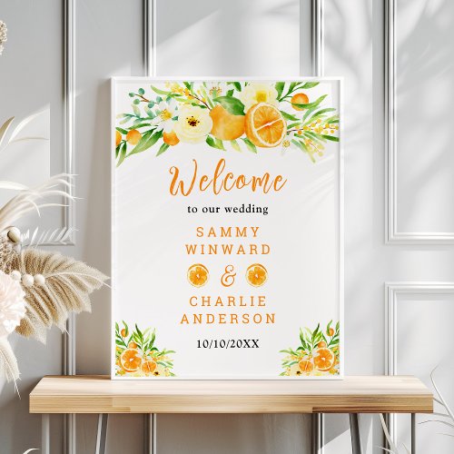 Oranges Citrus Wedding Welcome Sign