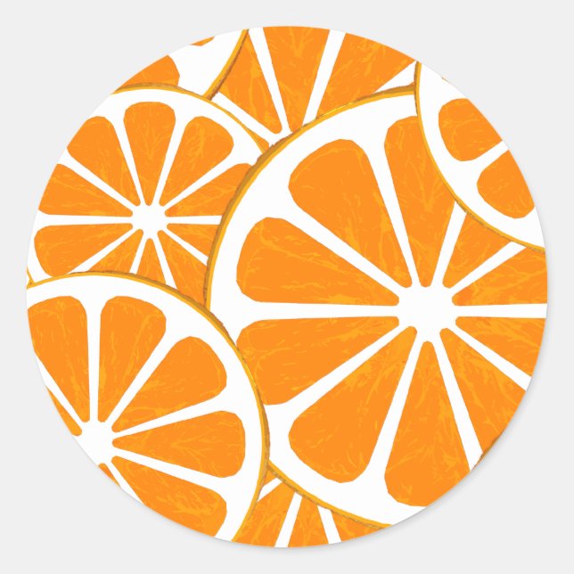 oranges. classic round sticker (Front)