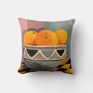 Oranges cushion with blue reverse