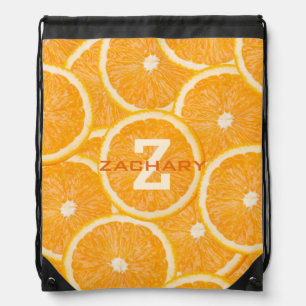 Oranges custom monogram backpack