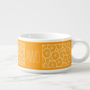 Oranges custom monogram chili mug