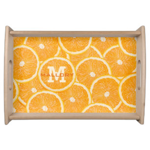 Oranges custom monogram serving trays