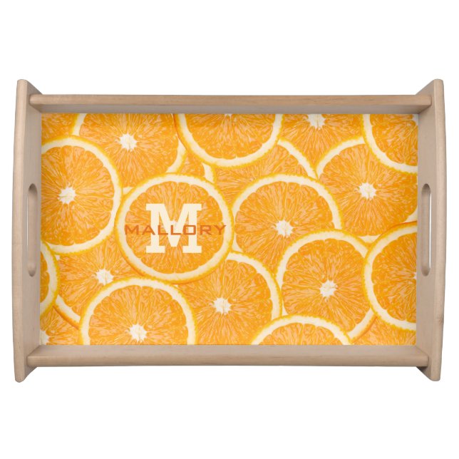 Oranges custom monogram serving trays (Front)