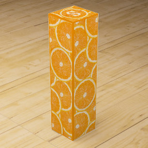 Oranges custom monogram wine gift box