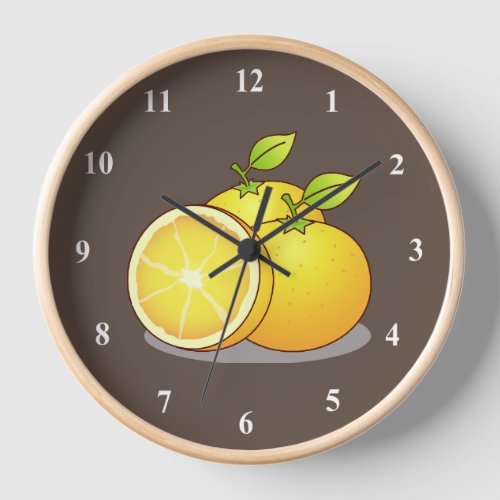 Oranges cute fruit clock