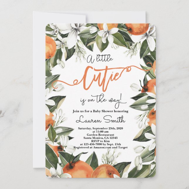 Oranges Cuties Baby Shower Invitation (Front)
