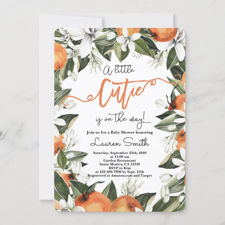 Oranges Cuties Baby Shower Invitation Zazzle