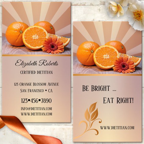 Oranges Dietitian Nutritionist Business Card