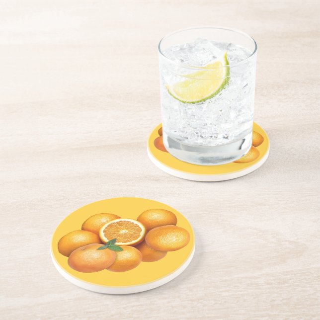 Oranges Drink Coaster (Side)