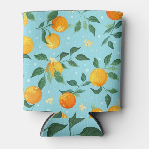 Oranges flowers textile seamless pattern can cooler