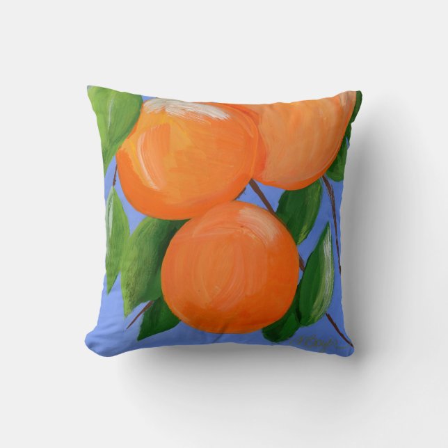 Oranges for All Throw Pillow (Front)