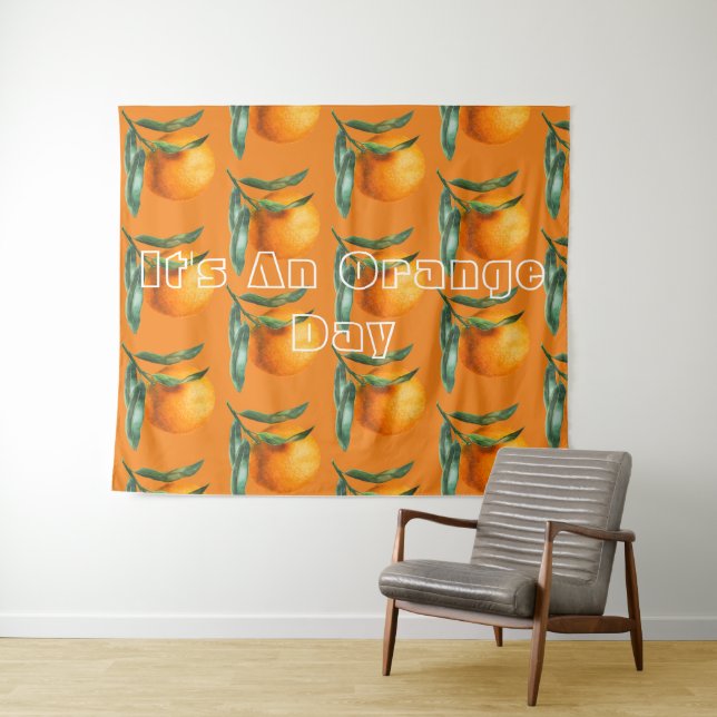 Oranges For an Orange Day Tapestry (In Situ (Horizontal))